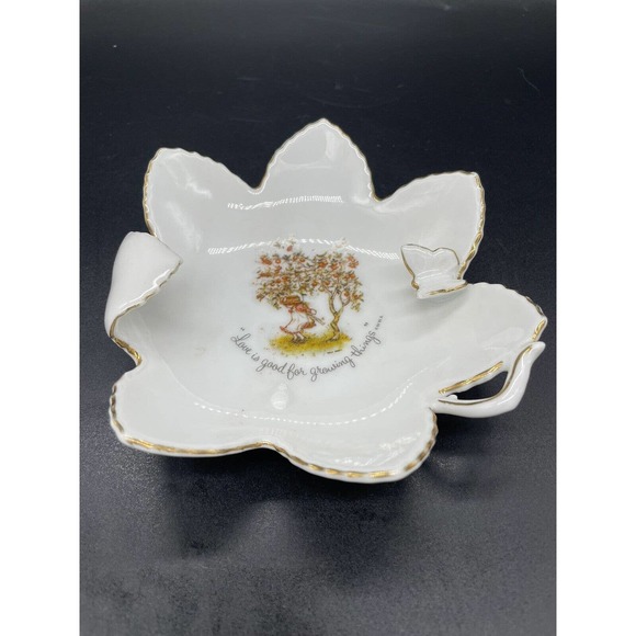 Vintage Holly Hobbie Ring Trinket Dish Love Is Good For Growing Things Butterfly - Picture 4 of 7